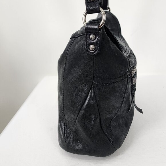 The Sak Black Leather Crossbody Adjustable Strap Rock Boho Grunge Costal Cowgirl - Picture 6 of 16